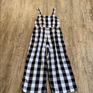 Black and white gingham jumpsuit